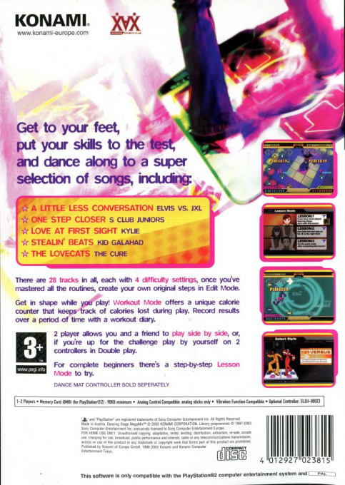 Dancing Stage MegaMix — box-2D-back (EU)