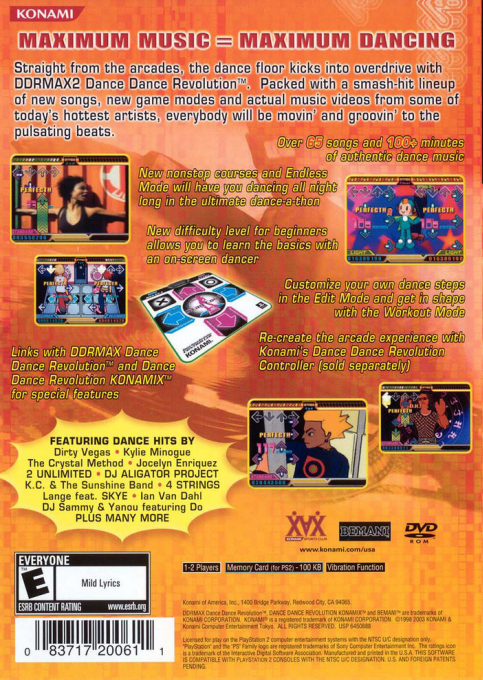 Ddrmax2 Dance Dance Revolution — box-2D-back (US)