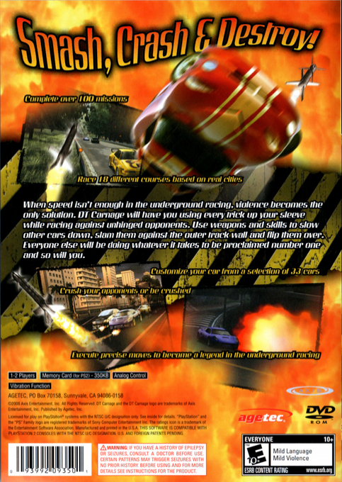 Dt Carnage — box-2D-back (US)