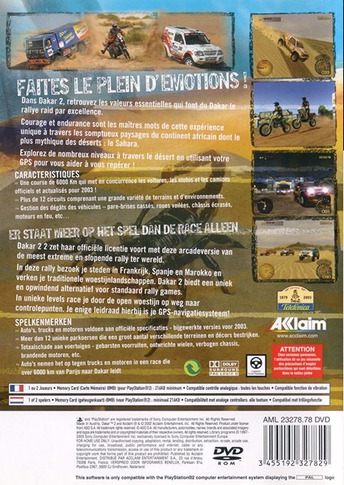 Dakar 2 — box-2D-back (FR)