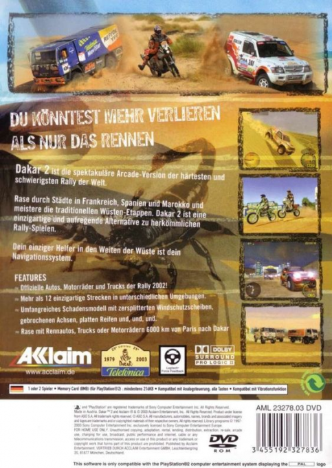Dakar 2 — box-2D-back (DE)