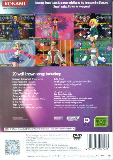 Dancing Stage Max — box-2D-back (EU)