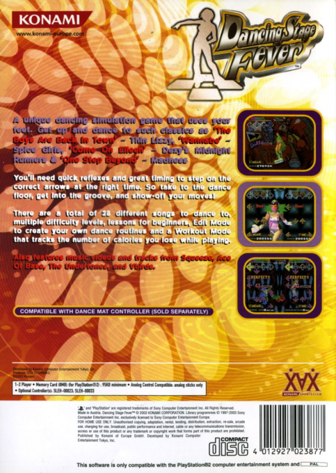 Dancing Stage Fever — box-2D-back (EU)