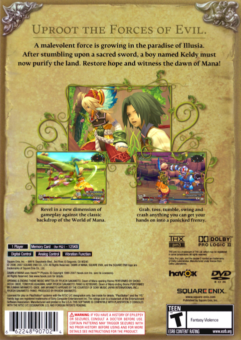 Dawn Of Mana — box-2D-back (US)
