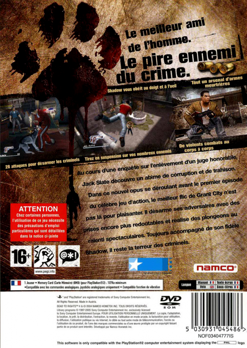 Dead to Rights II — box-2D-back (FR)