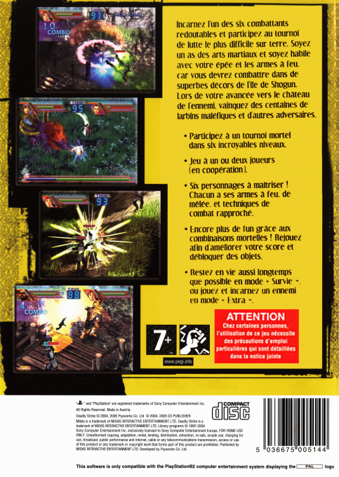 Deadly Strike — box-2D-back (FR)