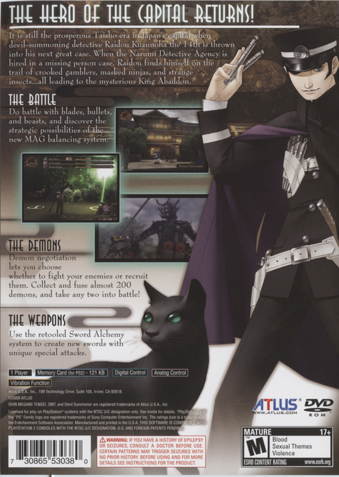 Shin Megami Tensei -devil Summoner 2 - Raidou Kuzunoha Vs. King Abaddon — box-2D-back (US)