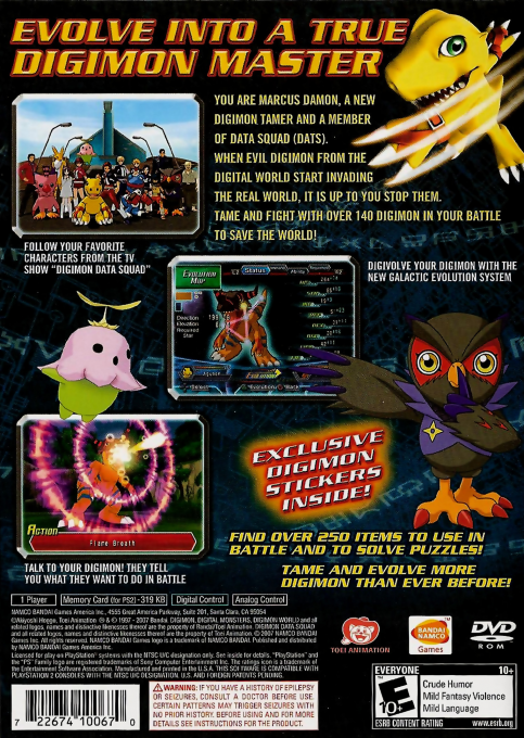 Digimon World - Data Squad — box-2D-back (US)