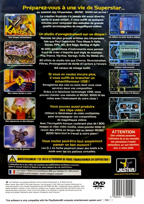 Music 3000 — box-2D-back (FR)