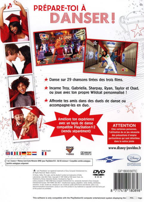 High School Musical 3 - Senior Year Dance! — box-2D-back (FR)