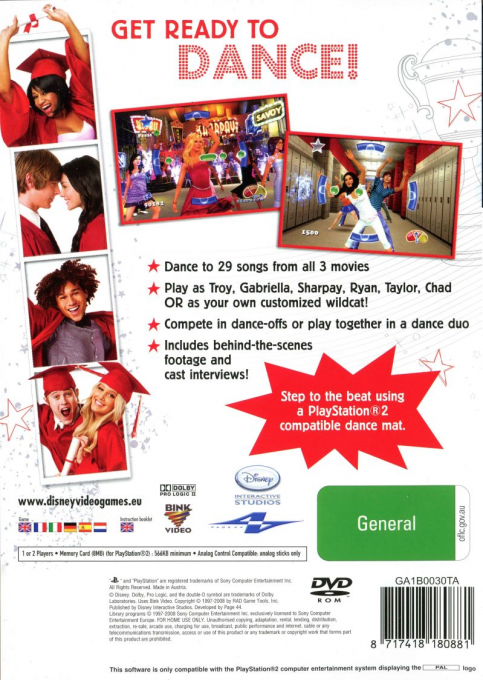 High School Musical 3 - Senior Year Dance! — box-2D-back (AU)