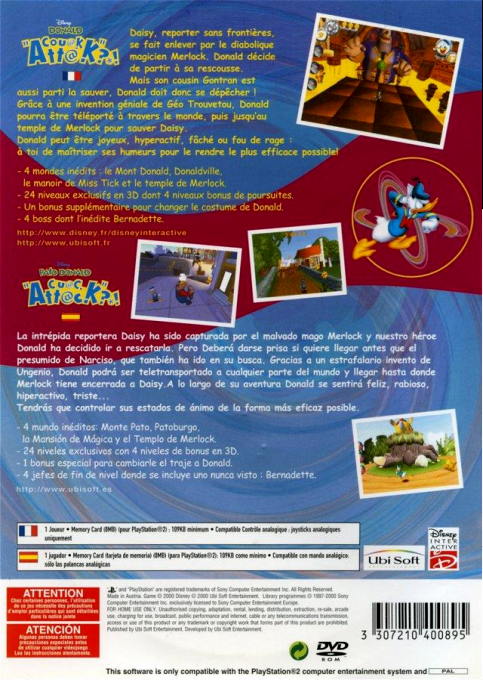 Disney's Donald Duck - Quack Attack — box-2D-back (FR)
