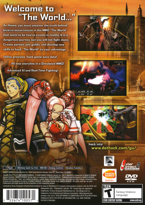 Dot Hack G.U. Vol. 1 - Rebirth — box-2D-back (US)