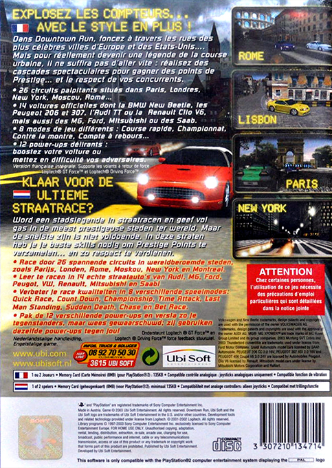 Downtown Run — box-2D-back (FR)