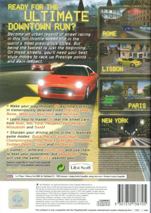 Downtown Run — box-2D-back (EU)
