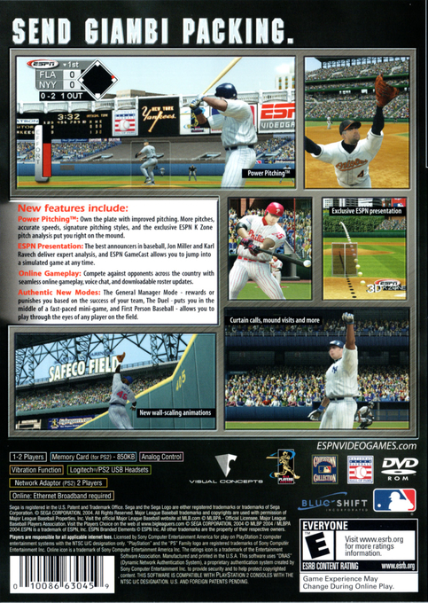 Espn Major League Baseball — box-2D-back (US)