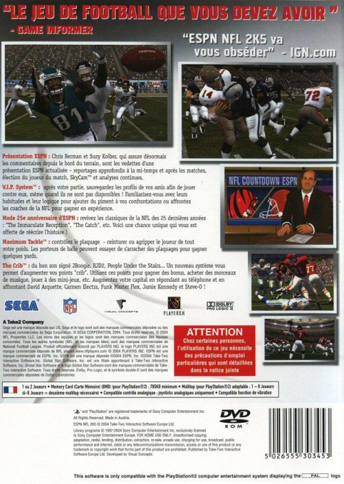 Espn Nfl 2k5 — box-2D-back (FR)