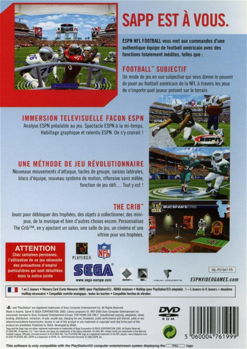 Espn Nfl Football — box-2D-back (FR)
