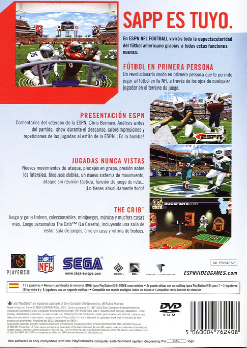 Espn Nfl Football — box-2D-back (SP)
