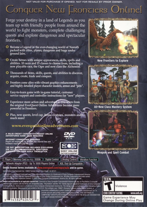 Everquest - Online Adventures - Frontiers — box-2D-back (US)
