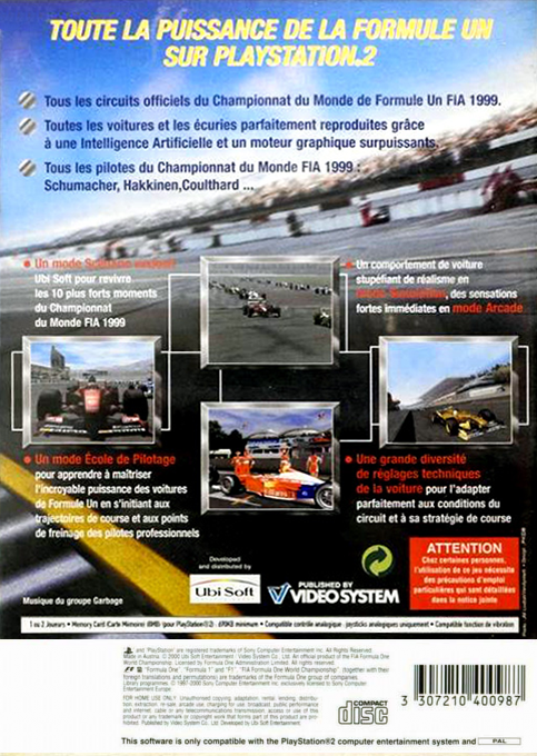 F1 Racing Championship — box-2D-back (FR)
