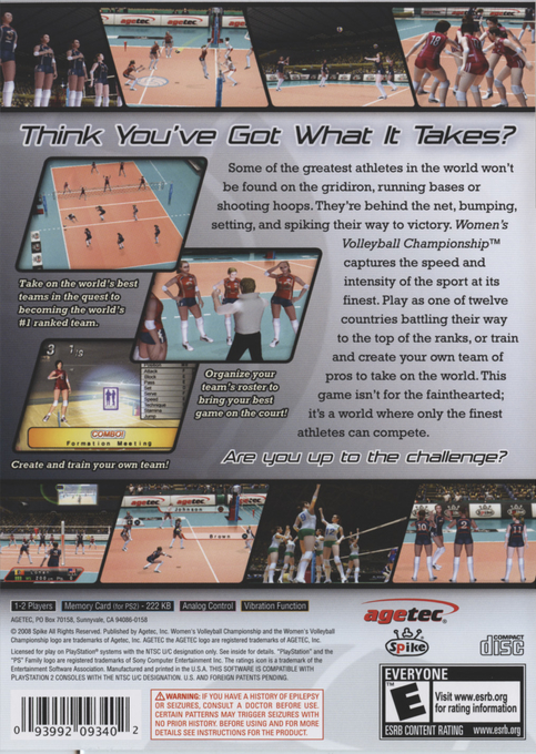 Women's Volleyball Championship — box-2D-back (US)