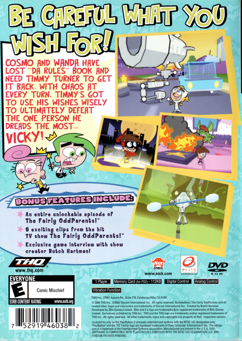 Fairly Odd Parents! - Breakin' Da Rules, The — box-2D-back (US)