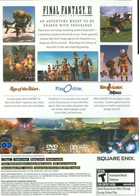 Final Fantasy 11 - Online — box-2D-back (US)