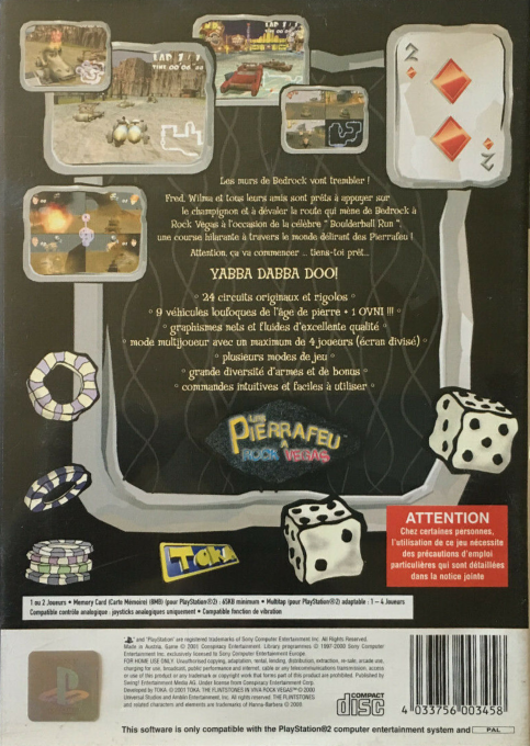Flintstones In Viva Rock Vegas, The — box-2D-back (FR)