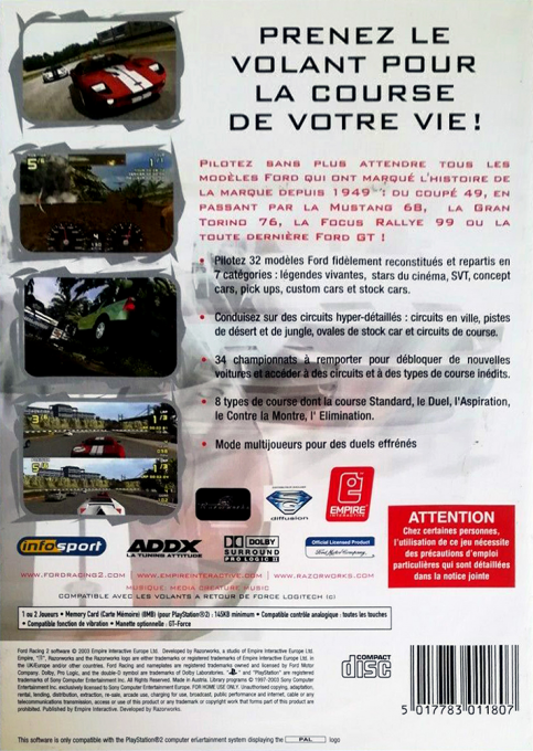 Ford Racing 2 — box-2D-back (FR)