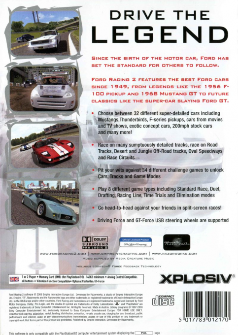 Ford Racing 2 — box-2D-back (EU)