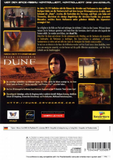 Frank Herbert's Dune — box-2D-back (DE)