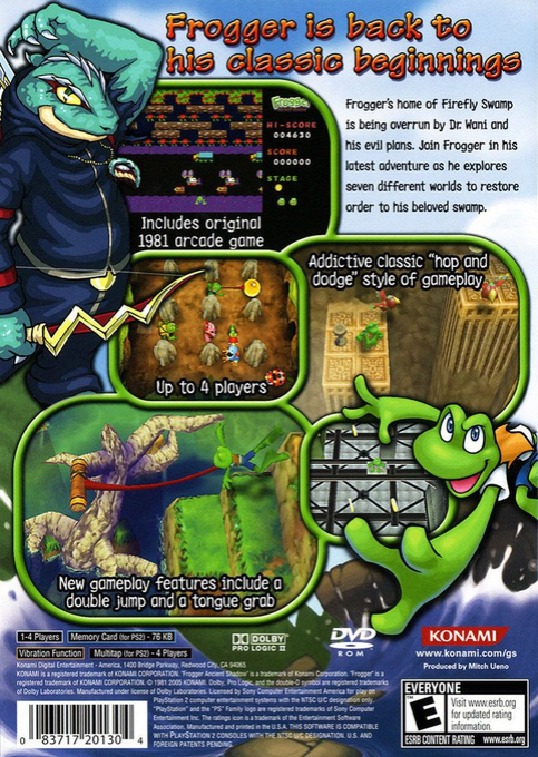 Frogger - Ancient Shadow — box-2D-back (US)