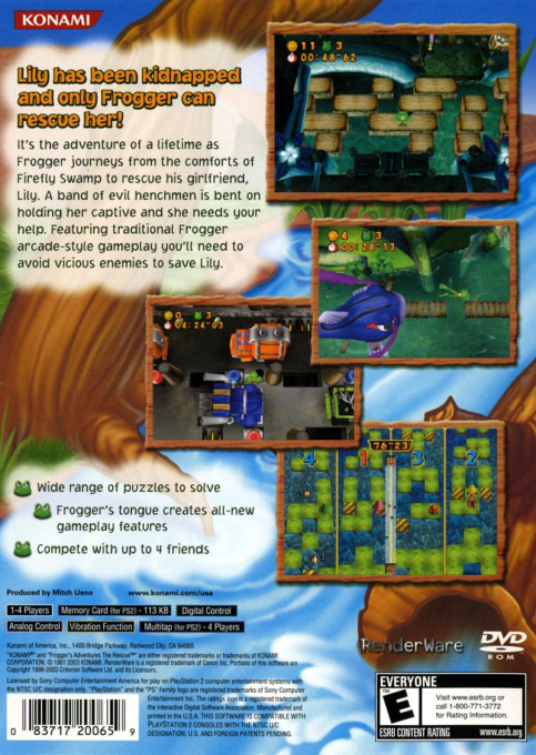 Frogger's Adventures - The Rescue — box-2D-back (US)