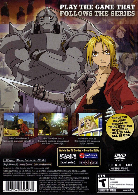 Fullmetal Alchemist 2 - Curse Of The Crimson Elixir — box-2D-back (US)