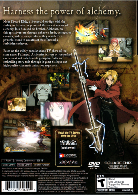 Fullmetal Alchemist And The Broken Angel — box-2D-back (US)