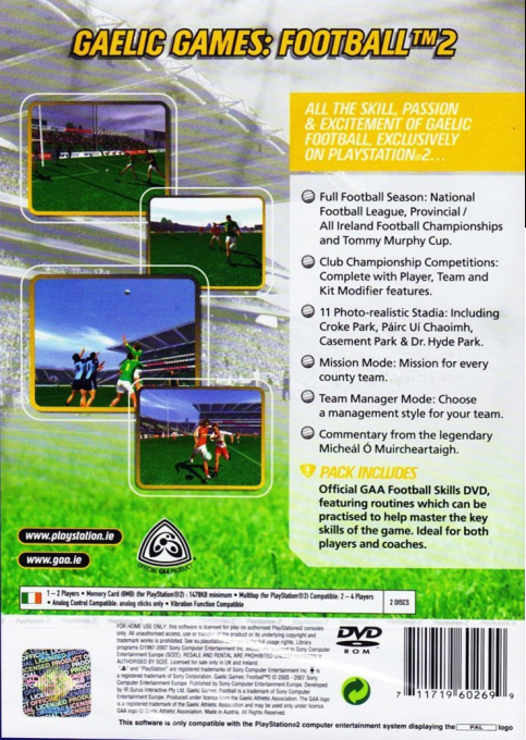 Gaelic Games - Football 2 — box-2D-back (EU)