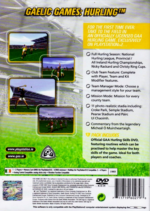 Gaelic Games - Hurling — box-2D-back (EU)