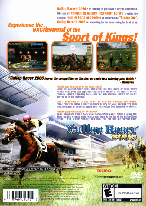 Gallop Racer 2006 — box-2D-back (US)