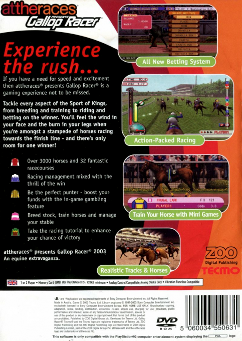 Attheraces Presents Gallop Racer — box-2D-back (EU)