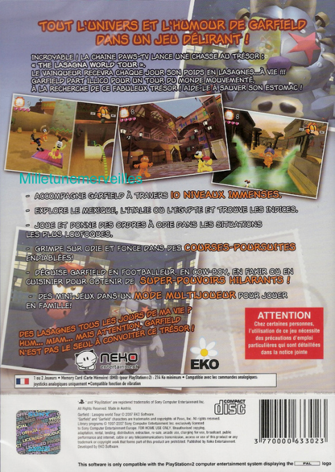 Garfield Lasagna World Tour — box-2D-back (FR)