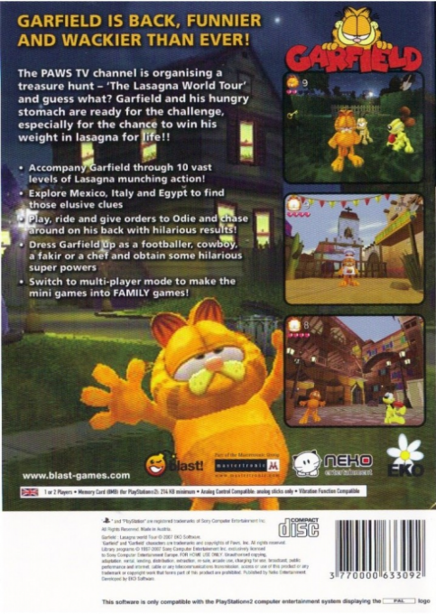 Garfield Lasagna World Tour — box-2D-back (EU)