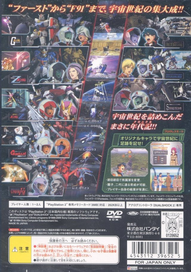 Kidou Senshi Gundam - Climax U.C. — box-2D-back (JP)