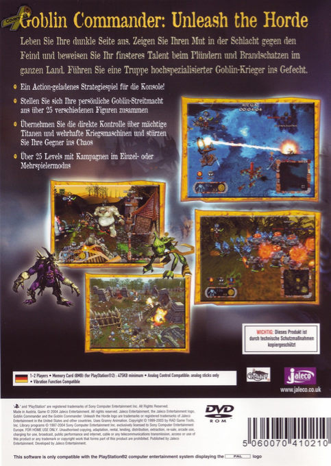 Goblin Commander - Unleash The Horde — box-2D-back (DE)
