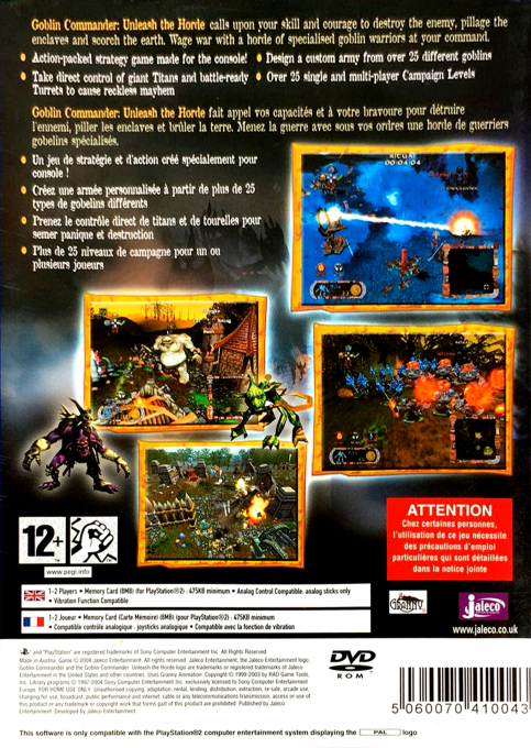 Goblin Commander - Unleash The Horde — box-2D-back (EU)