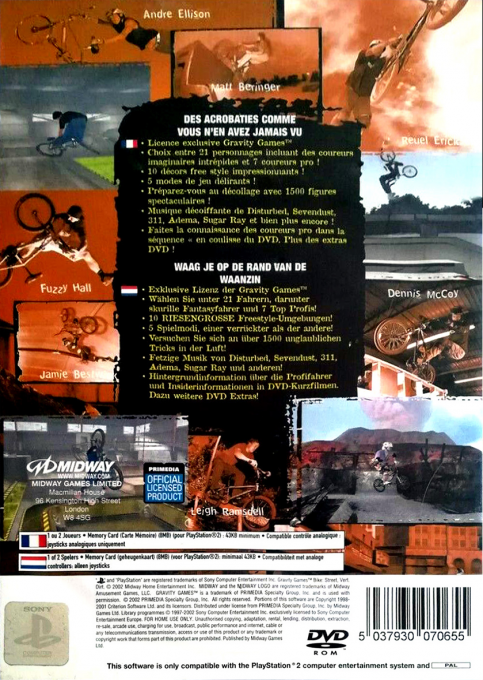 Gravity Games - Bike Street, Vert, Dirt — box-2D-back (FR)
