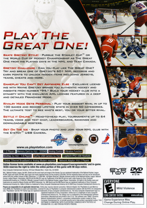 Gretzky Nhl 2005 — box-2D-back (US)
