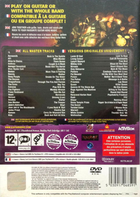 Guitar Hero - Greatest Hits — box-2D-back (FR)