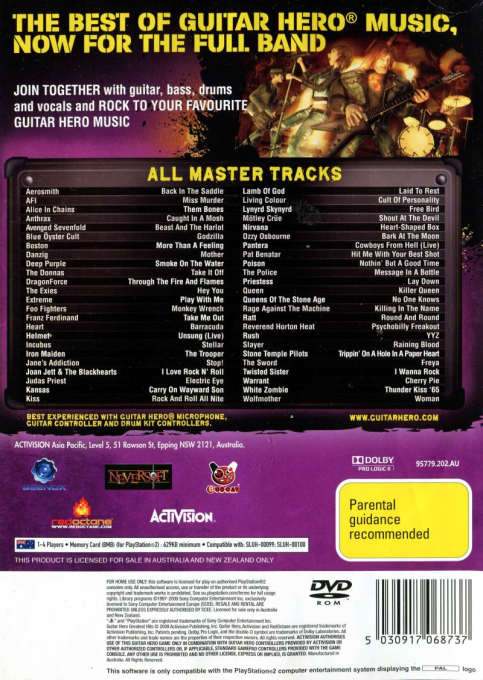 Guitar Hero - Greatest Hits — box-2D-back (AU)