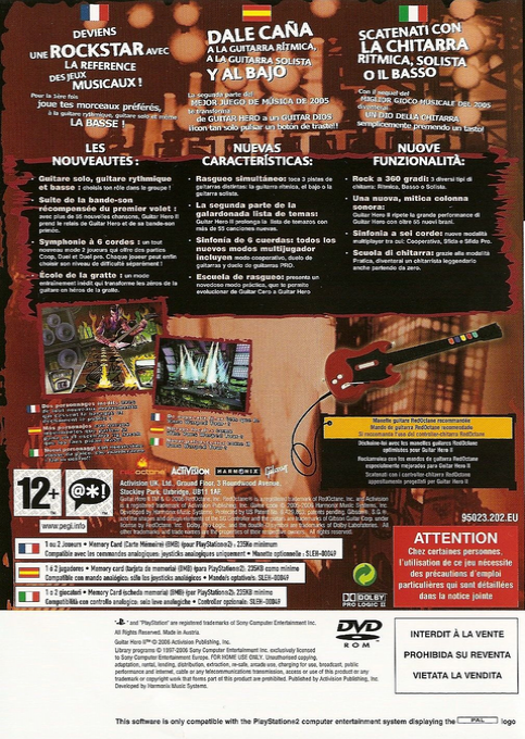 Guitar Hero 2 — box-2D-back (FR)